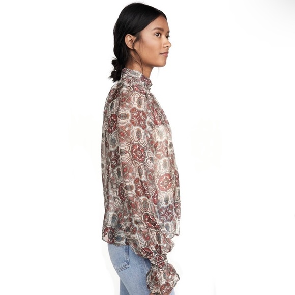 NEW RAMY BROOK LONG SLEEVE PRINTED BLOUSE - Picture 5 of 9